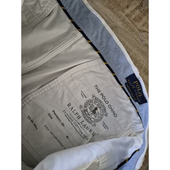Polo Ralph Lauren Chino Shorts Men's Size 40 White Stretch Classic Fit 9" - Picture 2 of 3